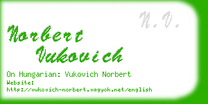 norbert vukovich business card